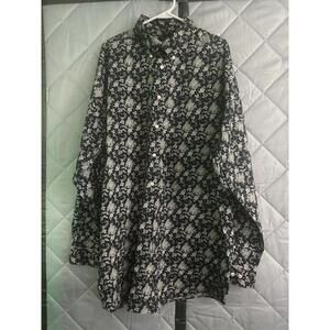 Roundtree & Yorke Paisley All Over Print Long Sleeve Button Down Shirt Size 3XT